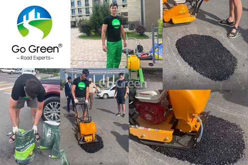 Go Green Superior Cold Asphalt Applied to Kazakhstan Municipal Road Maintenance Project