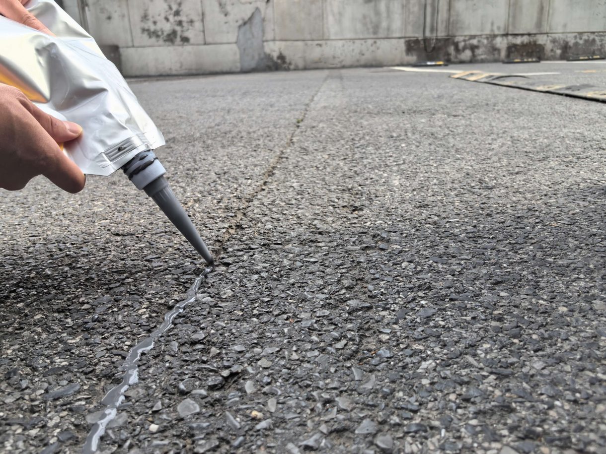 Asphalt Crack Repair Project for Office Parking Lot